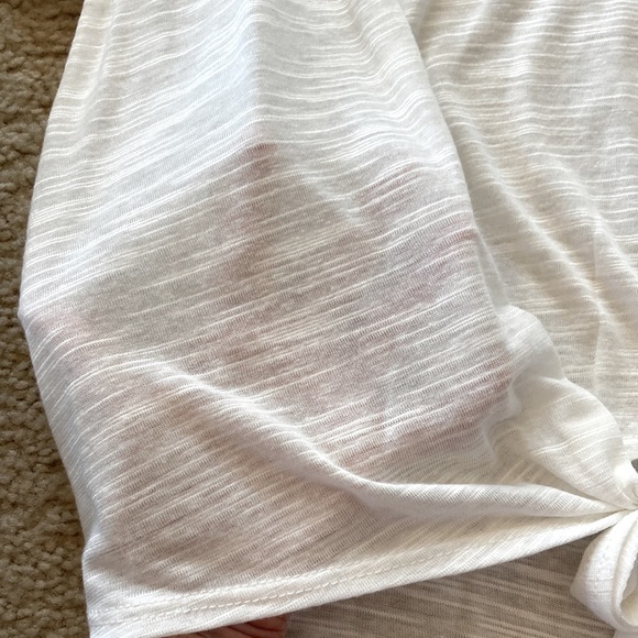 White Tie Front Short Sleeve Tee - Picture 6 of 7